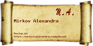 Mirkov Alexandra névjegykártya